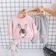 Da ragazza 3D Animali Cartoni animati Set felpa con cappuccio e pantaloni della tuta Completo Manica lunga Autunno Inverno Di tendenza Informale Bambino 2-6 anni Da mare Standard
