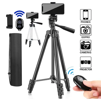 Tripod For Phone 100cm Video Recording Phone Tripod Stand with Bluetooth Remote Universal Camera