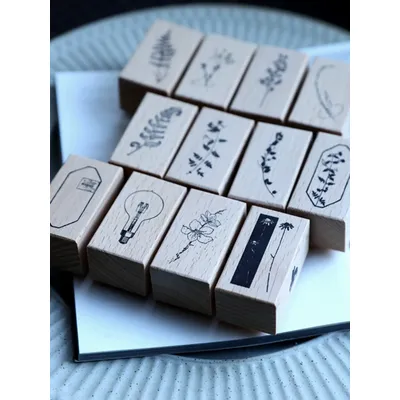Vintage Plant Fern Words Wooden Rubber Stamps DIY For Journal Collage Material Scrapbooking Phto