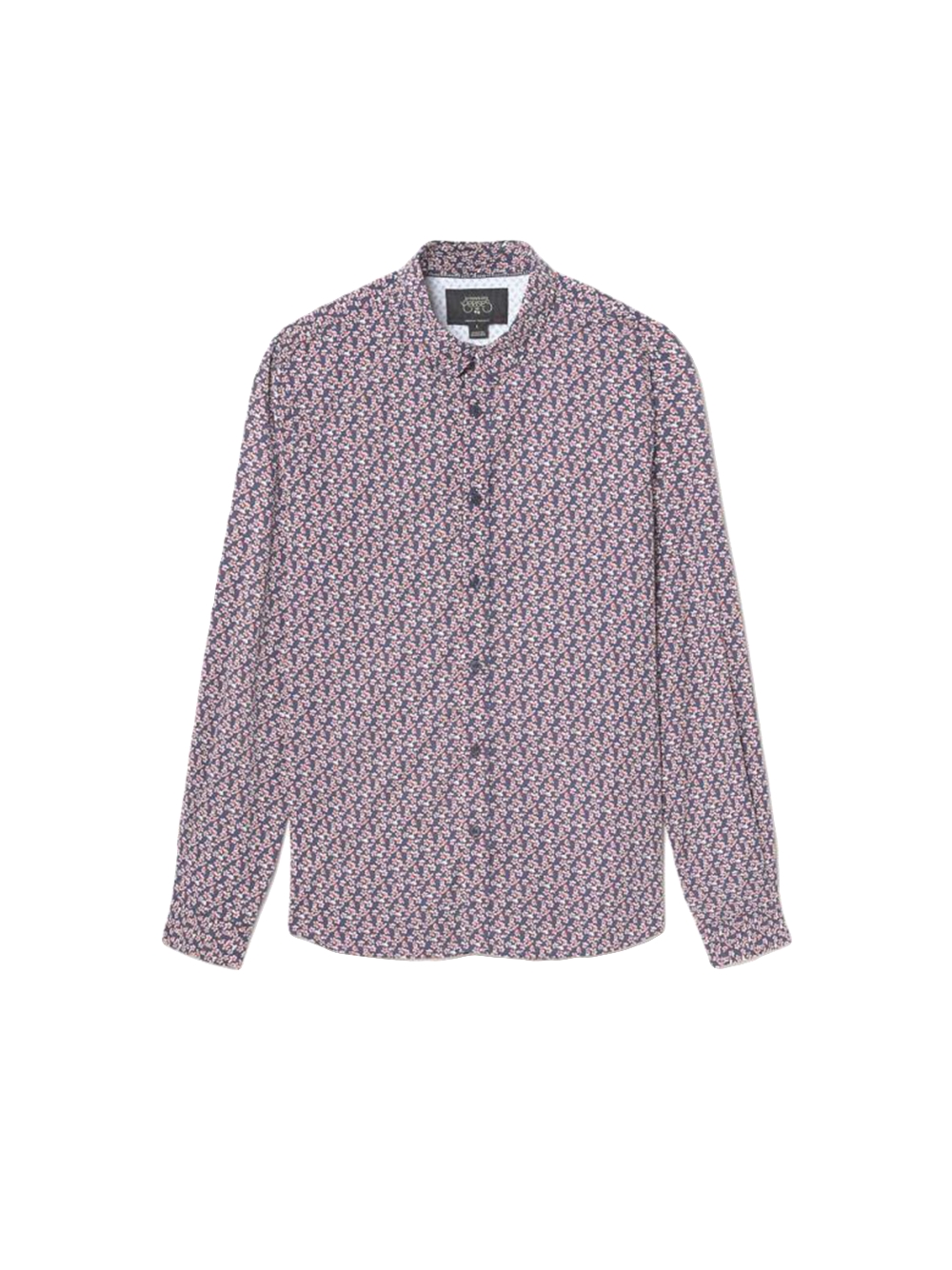 Le Temps Des Cerises Herrenhemd Floy mit rotem Blumenmuster