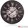 Horloge murale Horloge Decou Horloge Station Horloge cadre métal 60cm noir antique horloge esclave