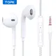 TOPK F20 Cuffie intrauricolari da 3,5 mm Qualità audio HiFi con microfono Tipo C Jack Auricolare Cuffie sportive originali di alta qualità