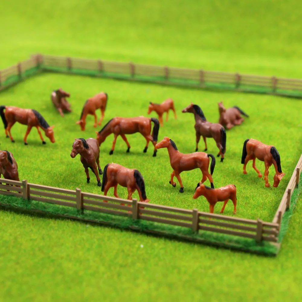 Modèle de chevaux miniatures échelle Ho 1:87, animaux de ferme, jouets de paysage, bricolage, fabrication de modèles pour Diorama, poses aléatoires, 6 pièces/lot