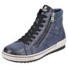 Schnürboots REMONTE, Damen, Gr. 45, blau (dunkelblau), Leder, Lederimitat, sportlich, Schuhe, Plateau, Schnürstiefelette, Boots in Crash-Optik