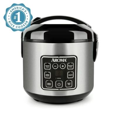 Aroma 8-Cup (Cooked) Rice & Grain Cooker, Steamer, New Bonded Granite Coating Refurbished