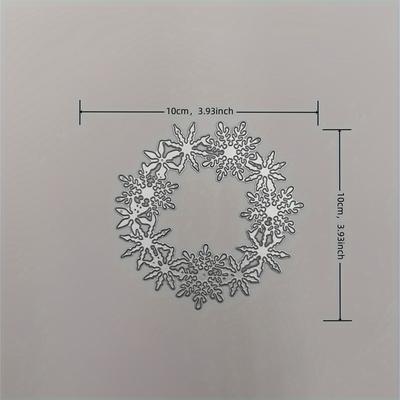 TEMU 1pc Christmas Metal Cutting Dies Stencils Scrapbook Cutting Die For Paper Card Making Scrapbooking Diy Cards Photo Album Craft Decorations Christmas Snowflake Round Wreath Cutting Die