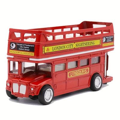 1: 64 Alloy London Bus Model Children's Toy Car Ornaments Pull Back Car Bus