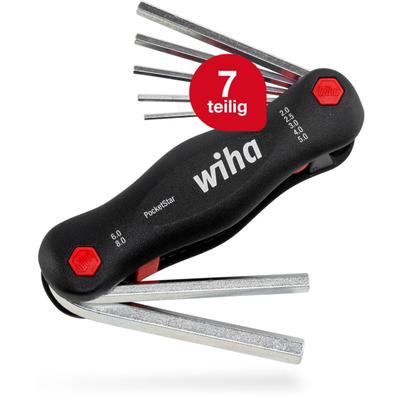 Wiha - Multitool PocketStar® Innen-Sechskant 7-tlg., per Tastendruck schneller Zugriff, als Längs