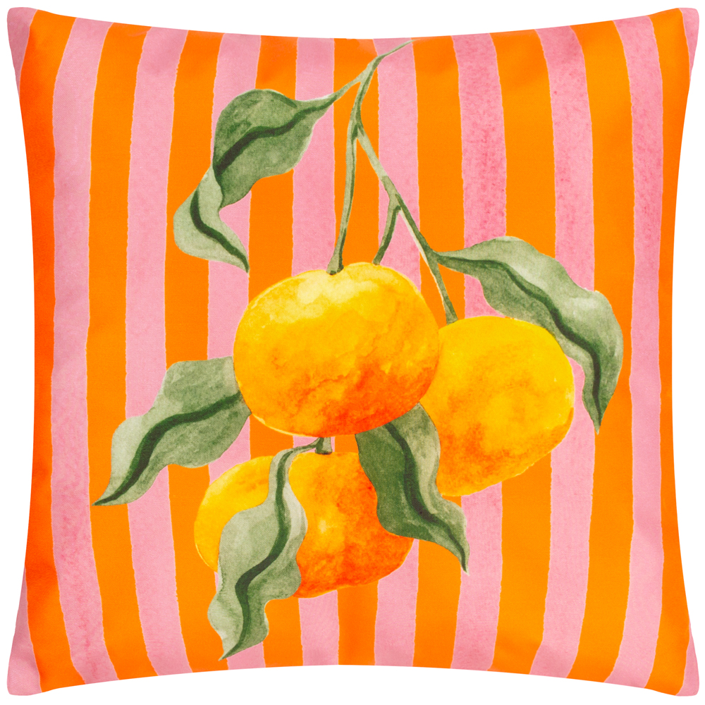 furn. Oranges Striped Outdoor Filled Cushion - Orange - Size 43 cm x 43 cm | furn. Sale | Discount Designer Brands