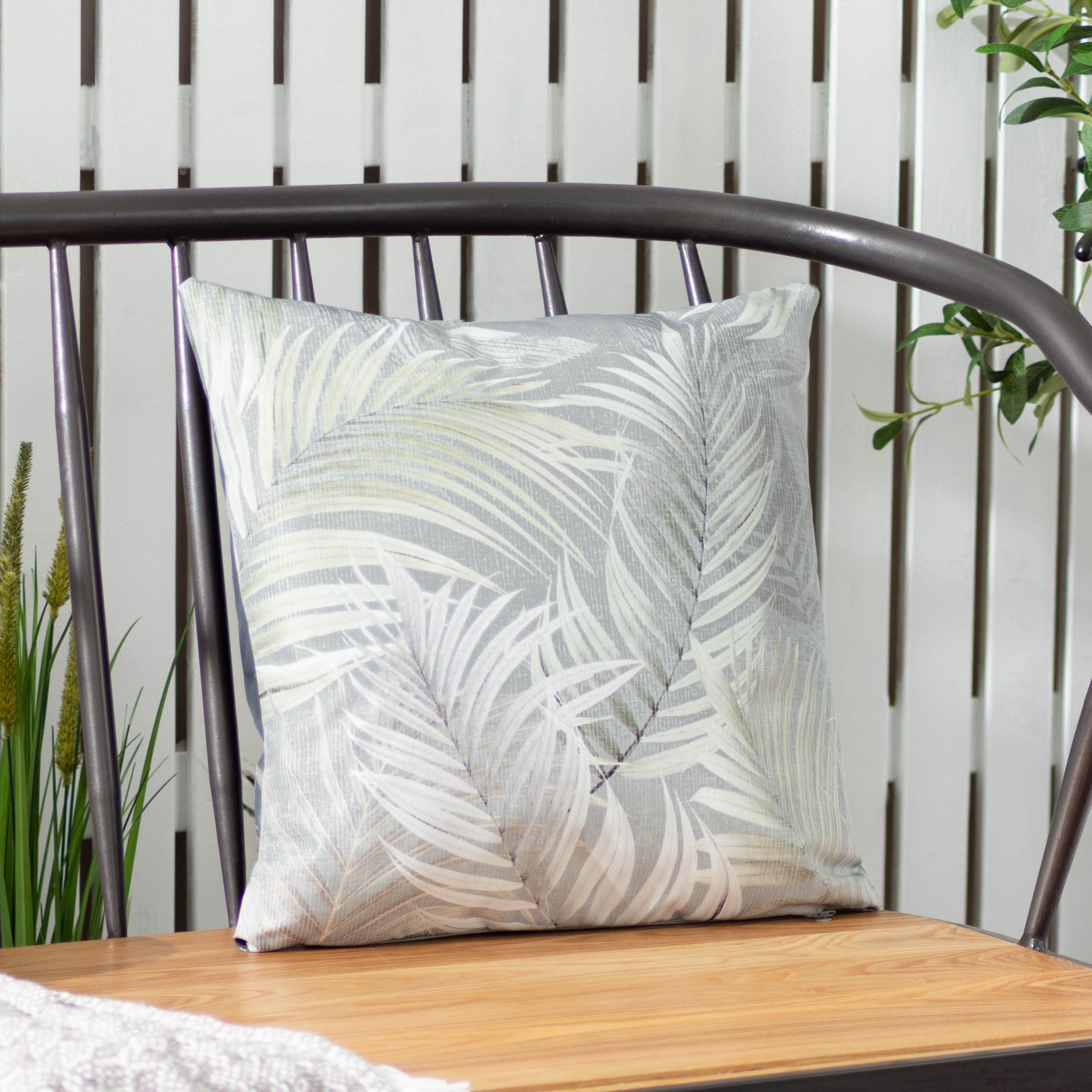 Evans Lichfield Palma Botanical Outdoor Cushion Cover - Green - Size 43 cm x 43 cm | Evans Lichfield Sale | Discount Designer Brands
