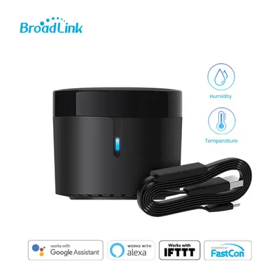 BroadLink RM4 mini WI-Fi Smart Universal Infrared Remote with HTS2 temp and humidity sensor, support