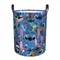 Customized Lilo And Stitch Pattern Laundry Basket Collapsible Anime Cartoon Clothes Toy Hamper