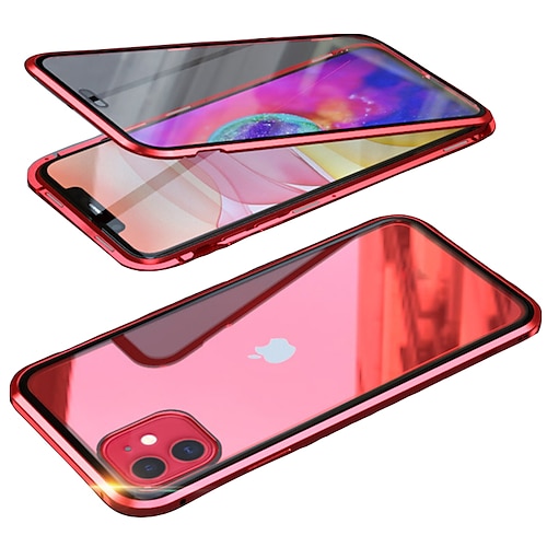 Handy Hülle Handyhüllen Für iPhone 17 Pro Max 17 Air 16 15 14 Pro Max Plus 13 12 11 Pro Max Mini Magnetische Adsorption Vollschutz Beidseitig Stoßfest Gehärtetes Glas Metall Image