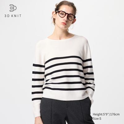 Uniqlo - Cotton 3D Knit Crew Neck Jumper - White - XXS