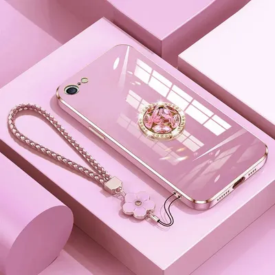 6 6plus Case with Lanyard,Luxury Diamond Holder Case For iphone 6 6s 7 8 plus 7plus 15 13 pro max Cover Case iphone6 Stand Ring