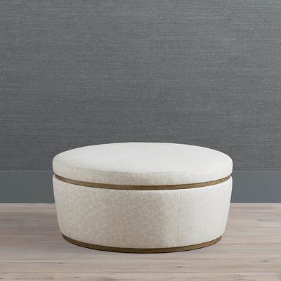 Devereaux Ottoman - Tan Siena Leather - Frontgate