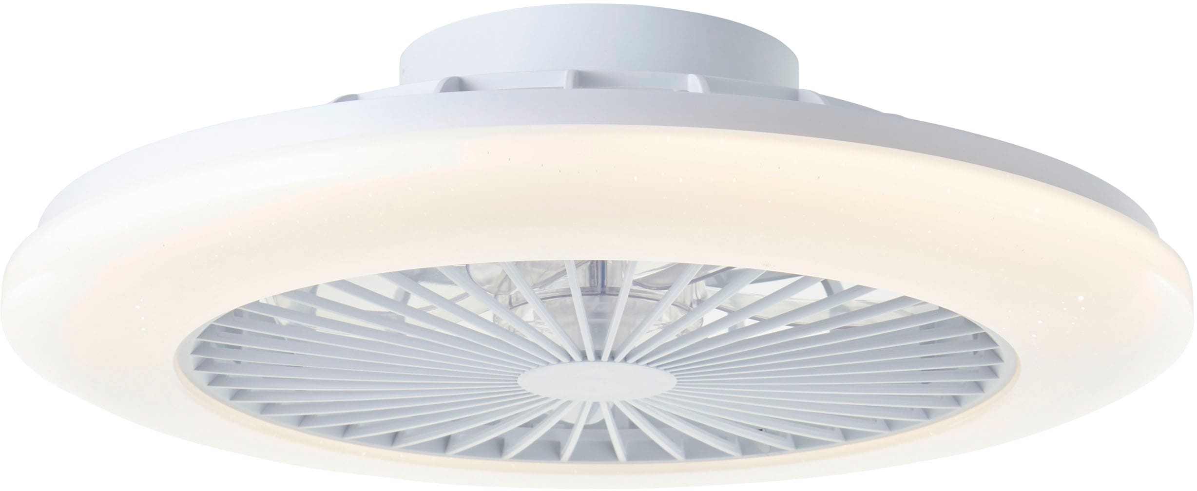 BRILLIANT LED Deckenleuchte "Salerno", weiß, Ø 48cm H: 13cm, 1 Stk., Leuchten, LED Leuchte, Ventilator, digitales RGB, 49 cm, 4700 lm, 3000-6500 K Image