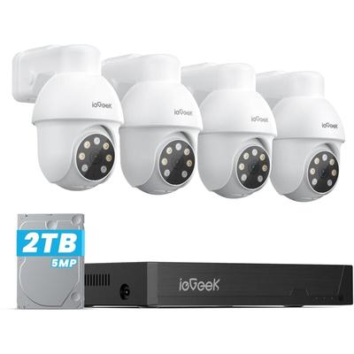 2,5K PoE Überwachungskamera Aussen Set, 8CH nvr mit 2TB hdd, 4X 5MP PoE Weiß Dome Kamera cctv