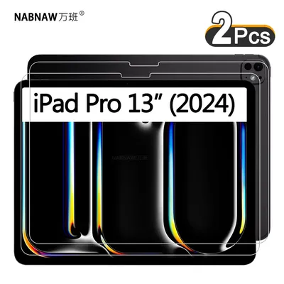 2 Pieces HD Scratch Proof Tempered Glass Screen Protector For iPad Pro 13 2024 iPad Pro 13-inch 7th