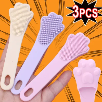 Versatile Face Washing Brush Silicone Cat Claw Shape Finger Blackhead Nose Pore Soft Massage