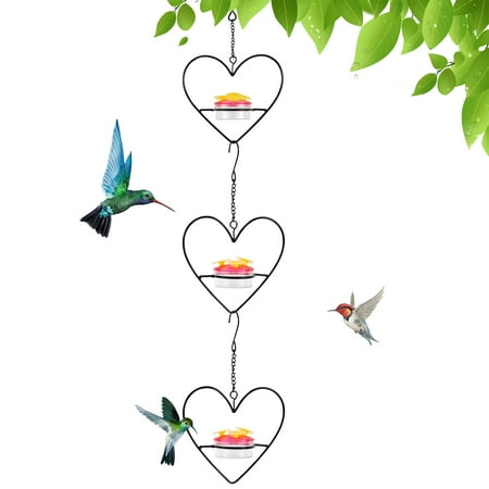 3Pcs Hummingbird Feeder for Outdoors Stackable Hanging Hummingbird Feeder Creative Bird Feeder with Metal Frame Effortless to Clean for Garden Backyard Patio Tree