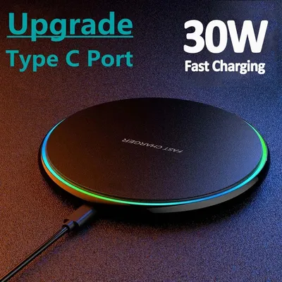 30W Drahtlose Ladegerät Für iPhone 15 14 13 12 X Pro Max Induktion Schnelle Lade Pad Dock Station Image