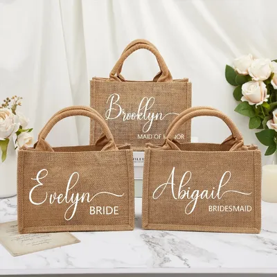 Personalized Bridesmaid Gift Proposal Tote Bags Custom Name Beach Bag Wedding Decoration