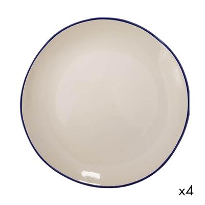 Set aus 4 flachen Tellern aus Keramik Baltikum