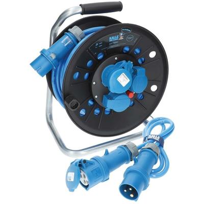 Kalle Campingkabeltrommel CEE 230V 16A 2,5mm² Extreme Blau IP44 25 Meter im Set mit Image