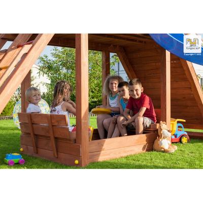 Fungoo - Modul 'Beach' teak Sandkasten mit Sitzmöglichkeit, umbaubar zur Abdeckung für MyHouse, Image