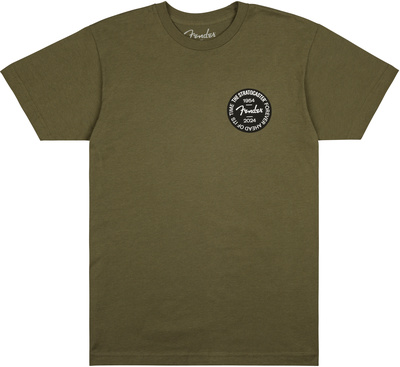Fender Strat Anniv Badge Tee Olive L