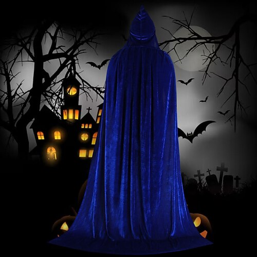 Halloween Umhang Hexerei Robe Umhang für Kinder Umhang Samt Kapuze Cosplay Party Umhang Zauberer Robe Umhang Image