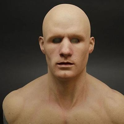 Kopfbedeckung für Halloween-Weihnachtsmasken, wilde schwarzhaarige alte Männermaske, Simulationscharaktermaske, Maskenspiel-Requisiten, abgefahrenes Cosplay-Accessoire Image