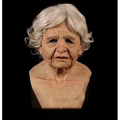 Kopfbedeckung für Halloween-Weihnachtsmasken, wilde schwarzhaarige alte Männermaske, Simulationscharaktermaske, Maskenspiel-Requisiten, abgefahrenes Cosplay-Accessoire Image