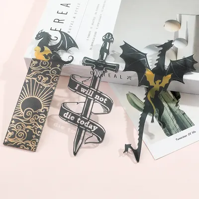 Anime Black Dragon Bookmarks Collect Gift for Book Lovers Acrylic Book Mark Stationery Accessories