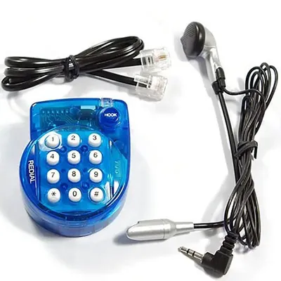Portable Mini Corded Landline Phone, With Headset, Button Dial, Fast Redial, Small Telephone for