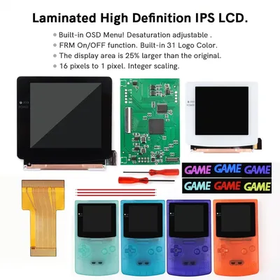White/Black Lens 3.1 inch HD Laminated Q5 Larger IPS Screen Drop in Build in OSD RETRO PIXEL Screen