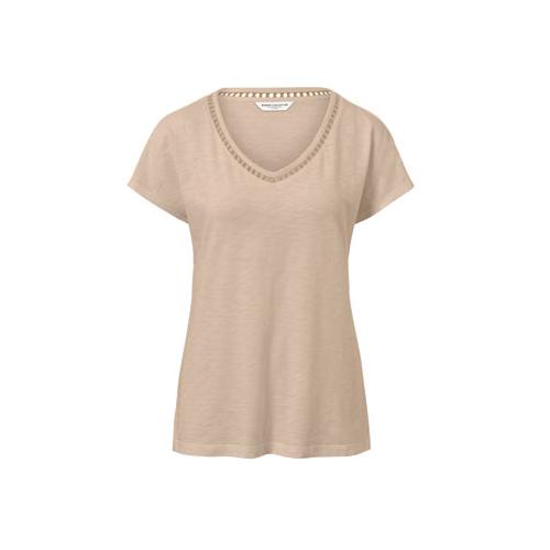 Shirt mit Crochet-Tape, beige