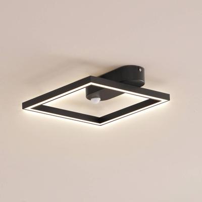 Deckenlampe mit Bewegungsmelder Yulla Lindby, schwarz, für Flurbereich, Aluminium, Modern, Deckenlampe mit Sensor Image