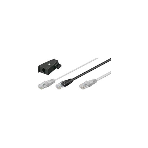 goobay RJ45 Y-Kabel und TAE Adapter 2x RJ45 Stecker > 1x RJ45 Stecker