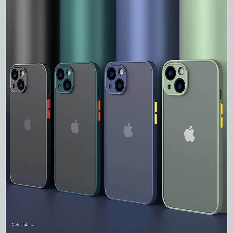 Neue Rüstung Stoßstange Stoßfest Telefon Fall Für iPhone 15 11 12 13 Mini 14 Pro XR X Xs max 7 8 Plus SE 2020 Silikon Hard Cover Capa Image