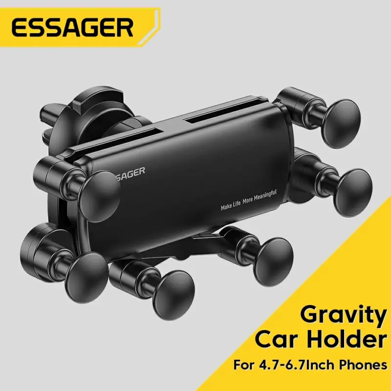 Essager-Support de téléphone universel pour voiture, 6 points, solide, gravité, clip d'aération, support de smartphone