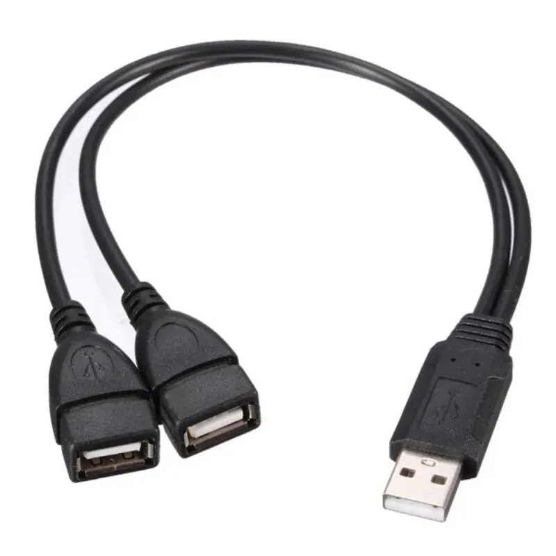 Hochwertiges USB 2.0-Kabel, USB-Doppel-Splitter-Adapterkabel, ein bis zwei Buchsen auf USB 2-Stecker, Stromverlängerungskabel Image