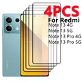 4 pezzi per Xiaomi Redmi Note 13 vetro Redmi Note 13 vetro temperato copertura completa colla 9H protezione schermo per Redmi Note 13 Pro 4G 5G