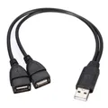 Cavo USB 2.0 di alta qualità cavo adattatore USB doppio Splitter cavo di prolunga di alimentazione da uno a due femmina a USB 2 maschio
