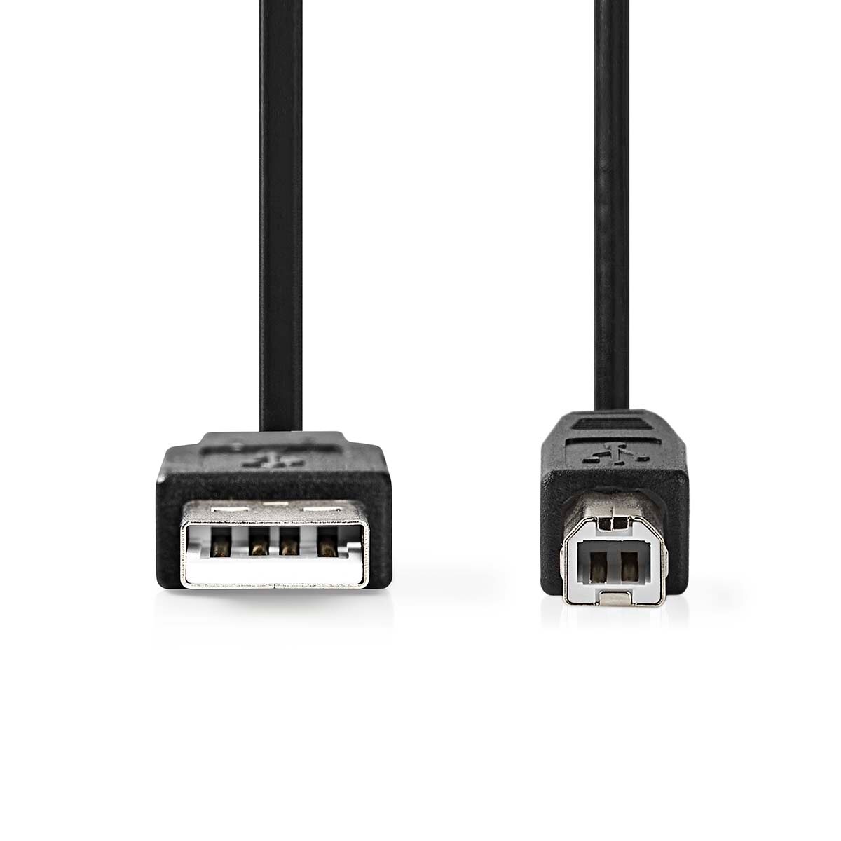 Nedis USB-Kabel - USB 2.0 - USB-A Stecker - USB-B Stecker - 480 Mbps - Vernickelt - 2.00 m - Rund - PVC - Schwarz - Box Image