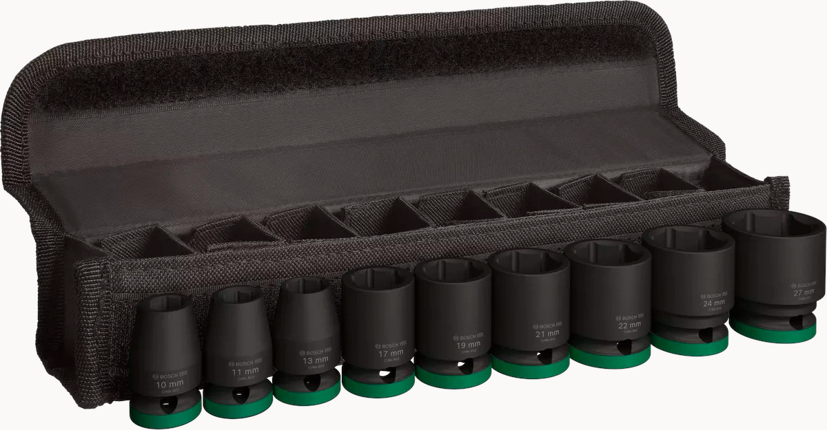 Coffret de 9 douilles à chocs PRO Impact 1/2'' M10 - 27 38 - 40 mm BOSCH 2608003038