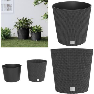 Pflanzkübel mit herausnehmbaren Einsatz Anthrazit 35/37,5 L PP - Blumentopf - Gartentöpfen Image