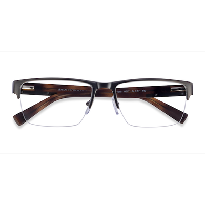 Unisex s rectangle Matte Gunmetal Metal Prescription eyeglasses - Eyebuydirect s Armani Exchange AX1018