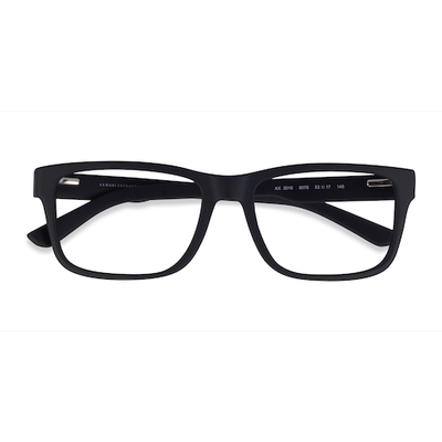 Unisex s square Matte Black Plastic Prescription eyeglasses - Eyebuydirect s Armani Exchange AX3016